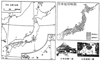 (2)结合日本地形略图,简要分析地形对日本工业分布的影响______.