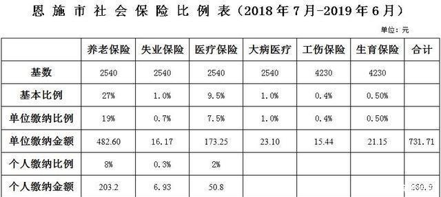 湖北省各地级市社保及公积金最低缴费标准(20