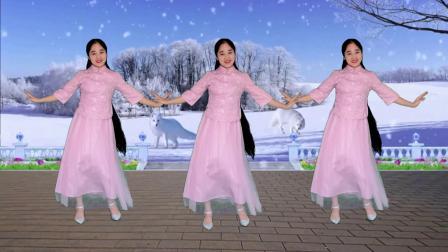 动感时尚广场舞 暖心情歌《又见雪花飞》音乐好听，舞步优美，附教学