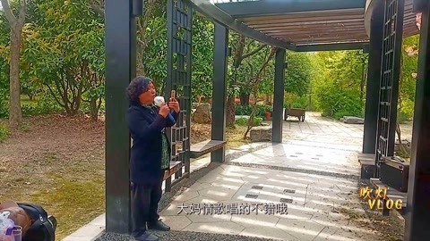 唱罢吹灯 大叔拍摄惠山樱花，没想到拍到大妈唱歌，大姐更厉害有点专业哦