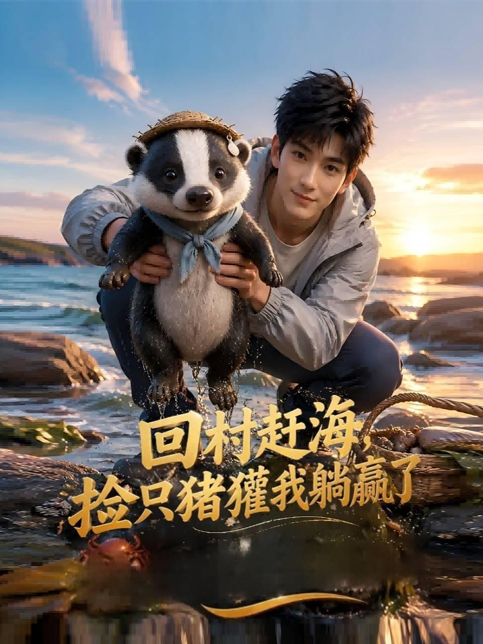 回村赶海，捡只猪獾我躺赢了