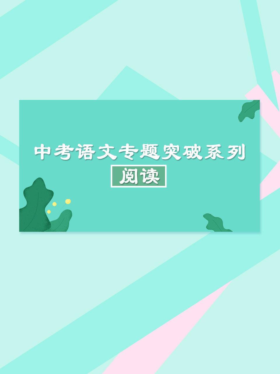 中考语文专题突破系列·阅读