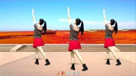 经典背面广场舞《跟着党》民族团结有力量,各族儿女欢
