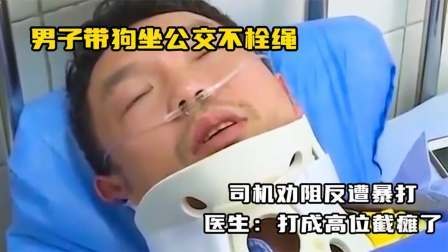 男子带狗坐公交不栓绳，司机劝阻反遭暴打，医生：打成高位截瘫了