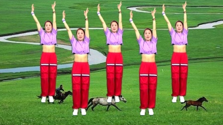蓝莓思洁广场舞 动听情歌《草原姑娘唱情歌》青春32步 真好看