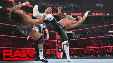 WWE RAW 2019 阿里斯特携手李科学击败巴比鲁德察德盖博