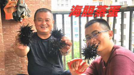 思乡渔夫赶海 老爸包下海鲜市场所有海胆，做海胆蒸蛋，伊一闻着味直接吐了