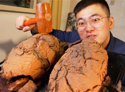 盗月社食遇记 2020 在家做叫花鸡，用黄土荷叶包裹