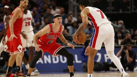 NBA常规赛-拉文34+7 武切维奇15+15 公牛力克活塞开门红