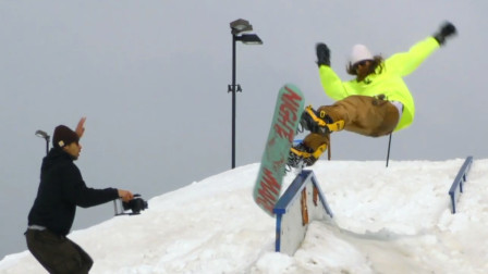 滑雪板还能这么玩？老外不怕摔跤，改造滑雪板挑战极限