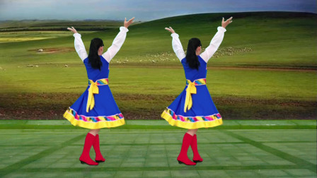 玫香广场舞《草原祝酒歌》背面演示