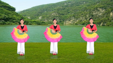 单扇舞《南泥湾》经典怀旧金曲，歌美舞美，简单易学
