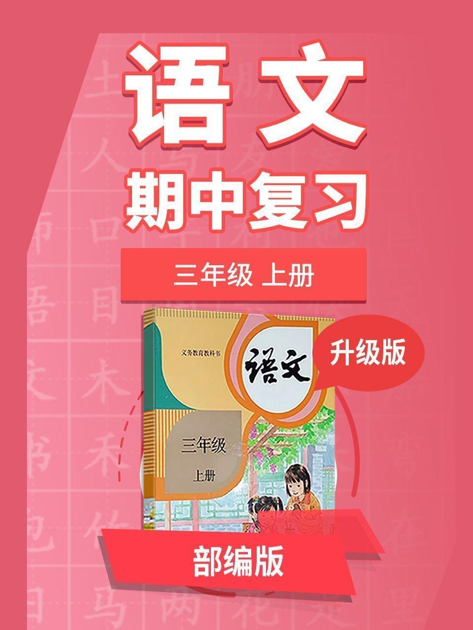 三年级部编版语文上册 期中复习 升级版