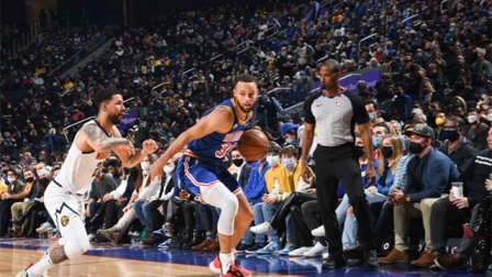 2021-2022赛季NBA集锦 NBA-约基奇22+18+5 库里23分  掘金客场险胜勇士