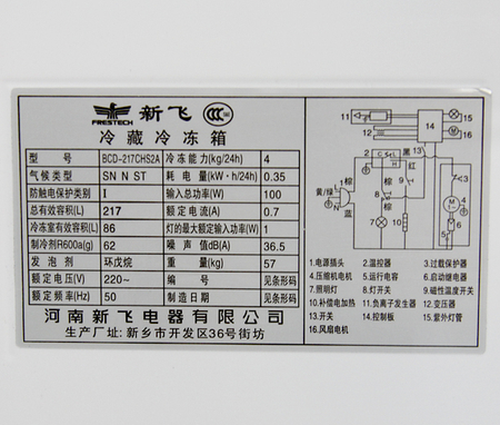 新飞冰箱bcd