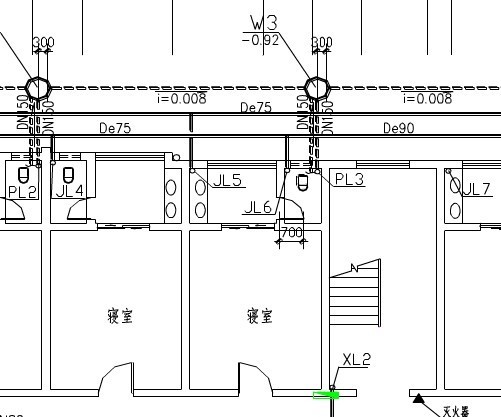 給排水平面圖中i=0.008表示什麼意思?