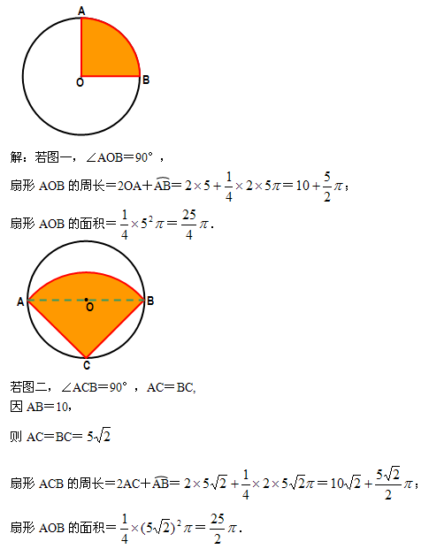 这个扇形的周长和面积各是多少?