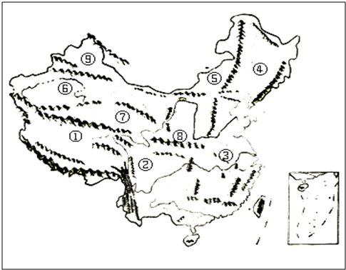 ④与⑤之间是_中国山脉中国地形区图 简笔画中国气候图手绘中国山脉